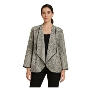 Chico's Wool Blend Reversible Shawl Open Front Wrap Jacket Womens Size 3 (XL/16)